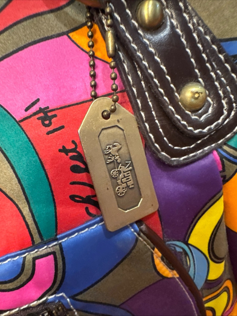 Coach Poppy"Pop C"  Glam Shoulder Bag  Vibrant MultiColor - Picture 5 of 14